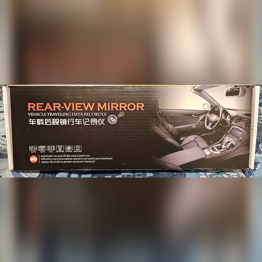 Rearview Mirror Dash Cam - Black
